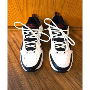 Nike Air Monarch IV Men's Training Shoes White/Black/Red Size 10 Great Shape